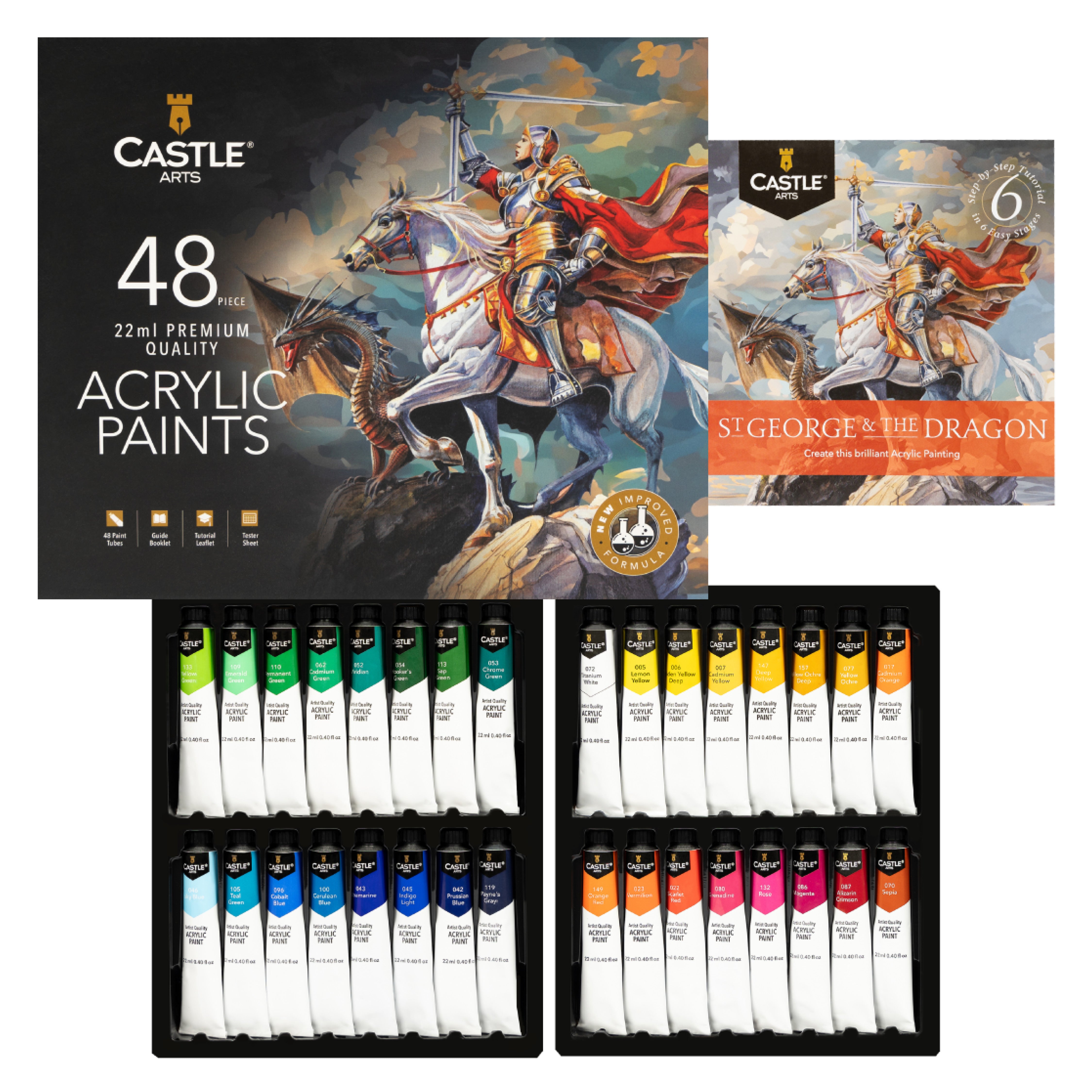 Ensemble de peinture acrylique de 48 pièces