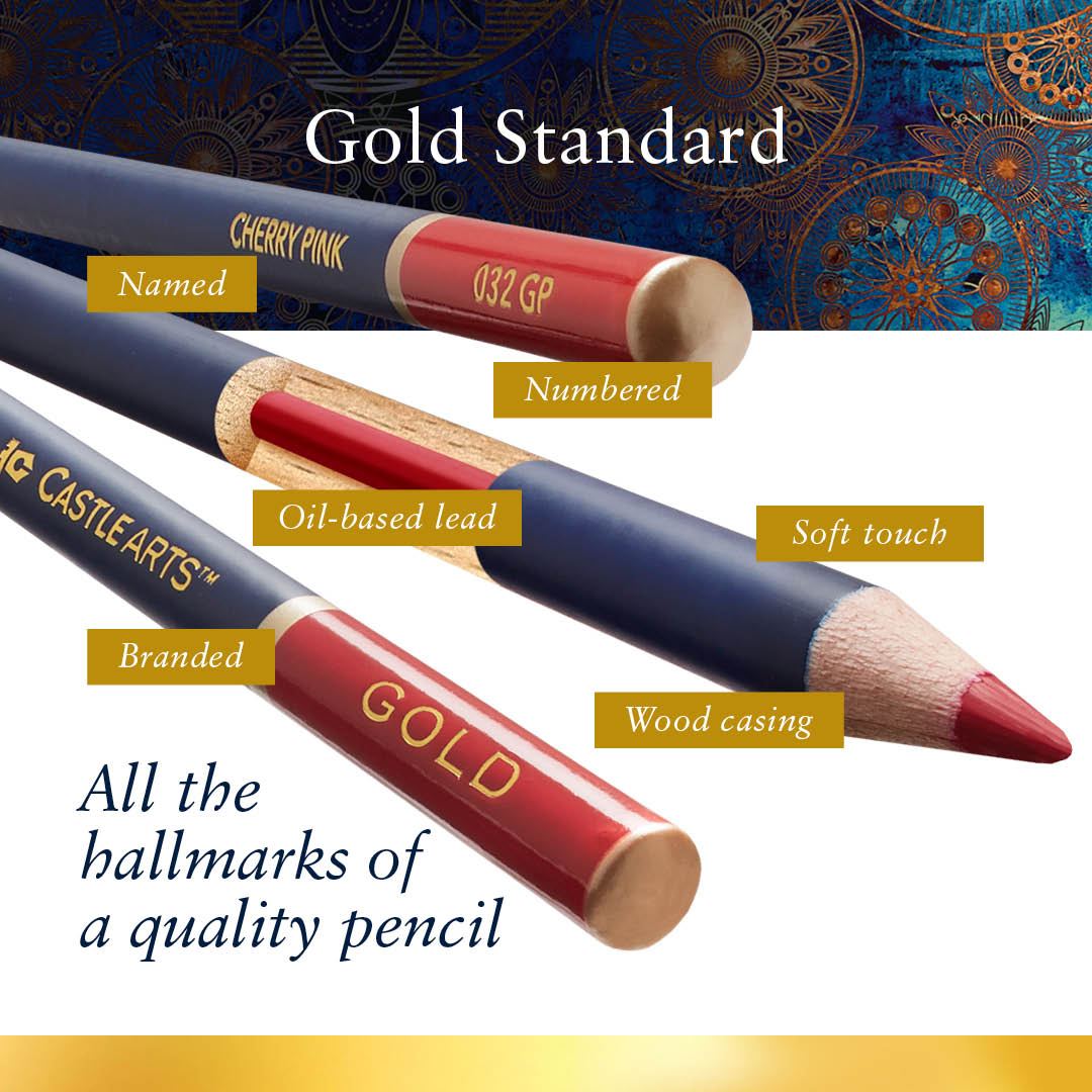 72 Pièces Crayons De Couleur Castle Gold Dans Un Étui À Fermeture Éclair