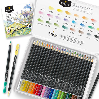 24 Piece Botanical Coloured Pencil Set in Display Tin