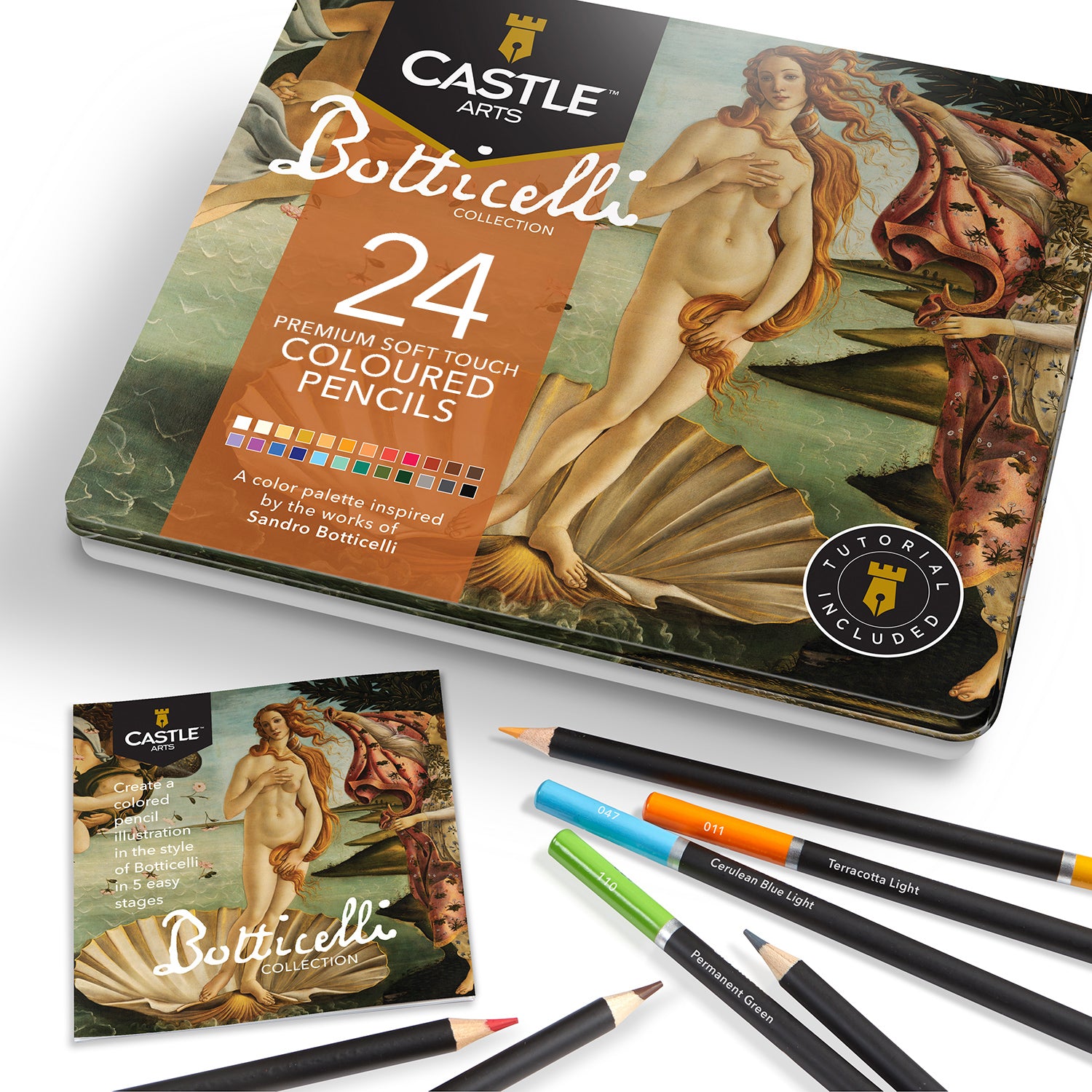 24 Piece Botticelli Coloured Pencil Set in Display Tin