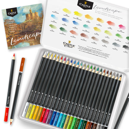 24 Piece Landscape Coloured Pencil Set in Display Tin