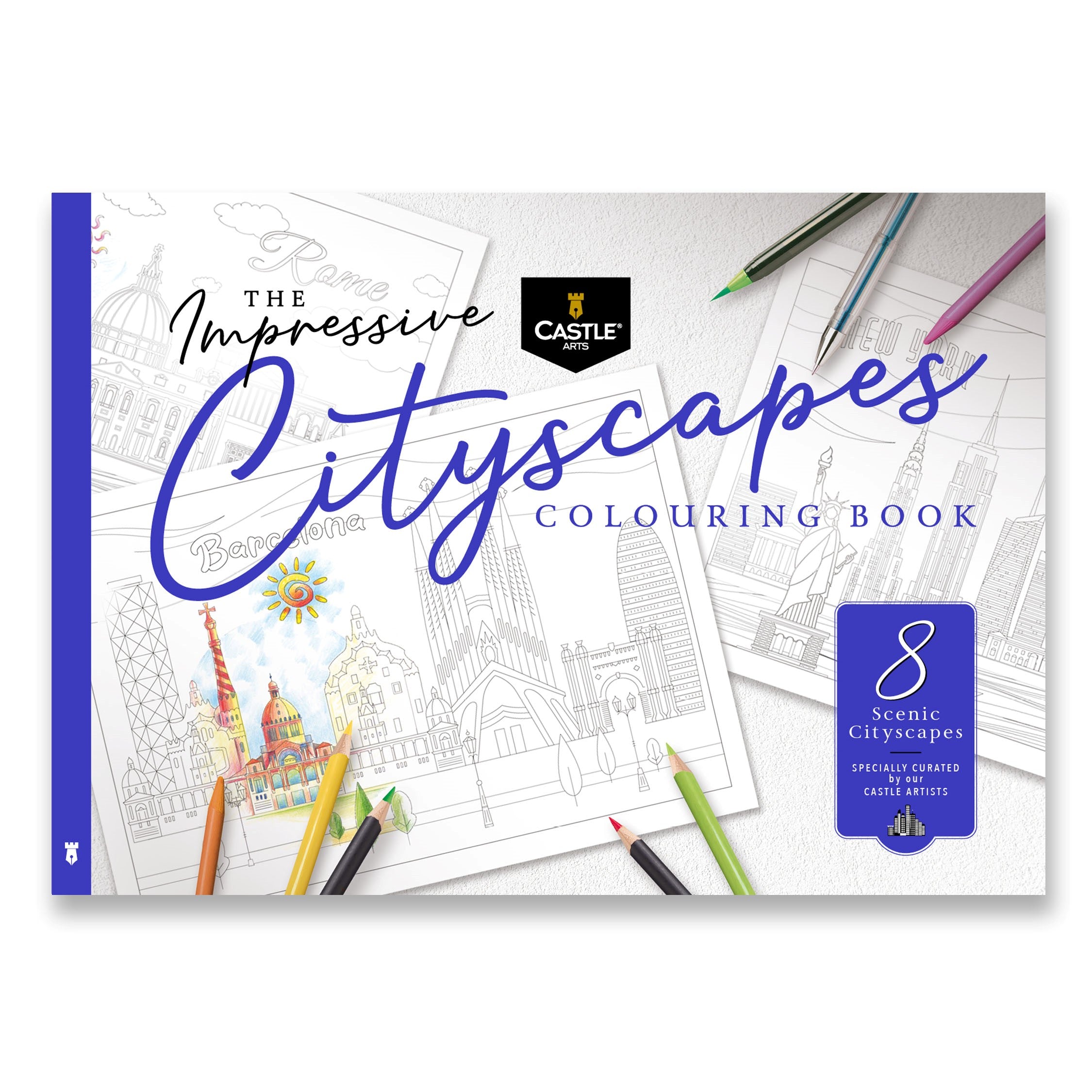 Libro para colorear de paisajes urbanos escénicos imprimibles [Descarga digital]